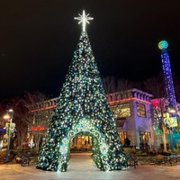 Arco de árbol de Navidad gigante con luces LED, túnel grande para exteriores, árbol de Navidad comercial preiluminado para centros comerciales, plazas y festividades.