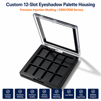 Boîtier personnalisé pour palette de fards à paupières carrée à 12 compartiments, étuis cosmétiques moulés par injection de précision OEM, usine d'emballages de maquillage