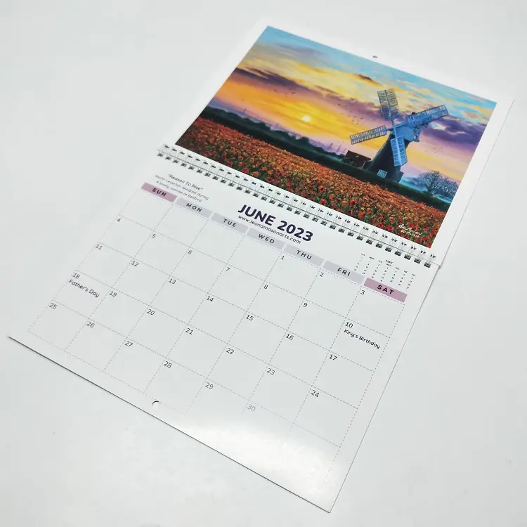 Calendrier mini décalé de planification mensuelle, impression de calendrier mural personnalisé, calendrier 2023, vente en gros, bon marché