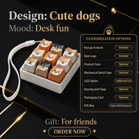 Porte-clés mécanique personnalisé à 4 touches avec logo pour les entreprises de technologie et les cadeaux d'événements gaming