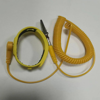 Kabel Grounding PU Konduktif 2.40m, Gelang Anti-statis Silikon yang Dapat Disesuaikan, Gelang ESD, Tali Pergelangan Tangan Antistatis untuk Ruang Bersih