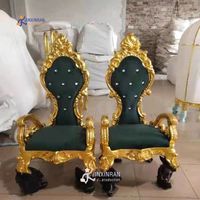 Chaises de trône royales de luxe de haute qualité pour mariage, chaises de trône personnalisées pour couple de mariage