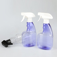 Pulvérisateur en plastique rechargeable PET 500 ml, modèle S-28 à dents, pour dilution de nettoyant pour sols, type poussoir, transparent