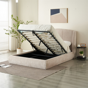 <span class=keywords><strong>Letto</strong></span> matrimoniale in stile italiano, moderno, con struttura imbottita in tessuto, testiera alta e morbidi doghe in legno - Product Image 6