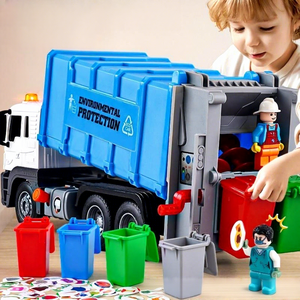 <span class=keywords><strong>Camion</strong></span> à ordures en alliage de jouet pour enfants, véhicule d'ingénierie simulé, modèle de voiture de jouet pour enfants pour l'éducation - Product Image 4
