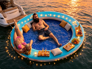Plateforme flottante gonflable personnalisée, quai flottant robuste pour les fêtes de famille et les divertissements sur la plage - Product Image 1