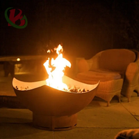 Bol à feu à bois populaire table et chaise de foyer en acier design poêle à bois barbecue de jardin rond en métal foyer grill