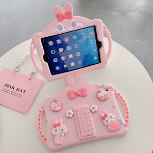 เคสแท็บเล็ตซิลิโคนรูปกระต่ายและแมวน่ารักสำหรับ iPad Air Pro 10 Gen 6 10. 9นิ้วฝาครอบรูปโบว์ดอกไม้2025ตัวยึดโชคดีแบบทำมือ - Product Image 2