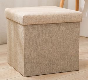 Reposapiés de Tela de Lino, Soporte para los Pies, Capacidad de 350 Libras, Otomana Plegable con Almacenamiento en Forma de Cubo - Product Image 4