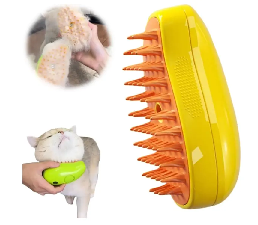 Kingtale Pet Prooming spazzola Pet Pet forniture gatto spazzola a vapore 3 in 1 USB ricaricabile a vapore per animali domestici