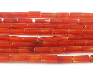 Cilindro de tubo Natural, piedras de cornalina roja, cuentas de tubo - Product Image 1