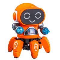 Robot intelligent électrique à six pattes, style TikTok, chantant et dansant, avec effets lumineux et sonores, évitement automatique d'obstacles, jouet en gros