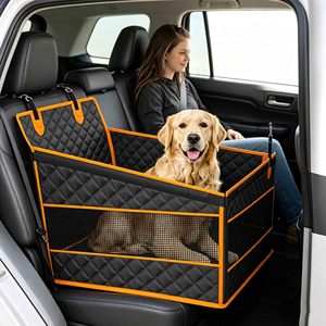 Asiento de coche para perros, protector de asiento grande para mascotas, extensor de asiento trasero para mascotas, almohadilla de asiento de coche para cachorros con base rígida, asientos elevadores para perros en el coche - Product Image 3