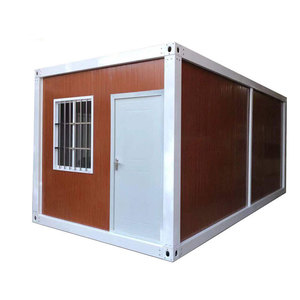 Oficina Moderna en Contenedor, Panel Rectangular Marrón, Marco Blanco, Diseño Transpirable - Product Image 1
