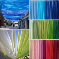 plafond extérieure en tulle brillant en tissu transparent épaissi de haute qualité pour décor de toile de fond d'événement