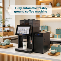 Machine à expresso commerciale entièrement automatique avec double bac à grains, broyage frais, bac à poudre instantanée, style italien pour café