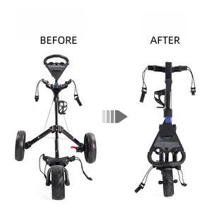 Carrito de Golf Manual Plegable de Aluminio Ligero y Duradero de 3 Ruedas, Soporte para Tarjeta de Puntuación, Almacenamiento, Bolsa de Golf, Capacidad de Carga de 15 kg - Product Image 3