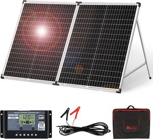 Livraison gratuite pour les panneaux solaires pliables 100W, étanches IP67, en alliage d'aluminium anodisé, efficacité 20%, utilisation en extérieur - Product Image 1