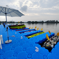 Pont flottant durable pour quai de bateau, plateforme flottante pour aquaculture et pêche récréative, avec système de piston