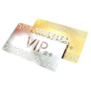 บัตร VIP โลหะ สแตนเลสสตีล แบบเจาะรู ออกแบบเองได้ บัตรของขวัญ - Product Image 2