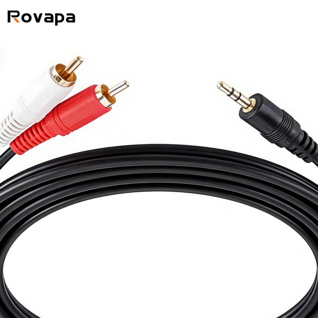 RCA Audio Cable L-A2 3FT 1m 5ft 1.5m 10m 20m 3.5mm AUX Plug to 2 RCA Male Plug Y Stereo Cable Stage Show Connector