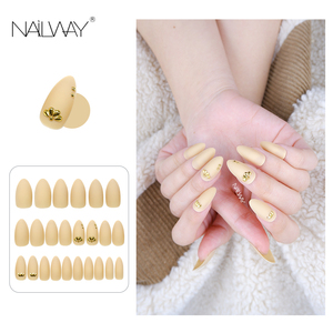 <span class=keywords><strong>Faux</strong></span> <span class=keywords><strong>ongles</strong></span> en amande de qualité supérieure OEM, couleur nude mate, vente en gros pour femmes, <span class=keywords><strong>ongles</strong></span> imprimés avec boîte cadeau - Product Image 2