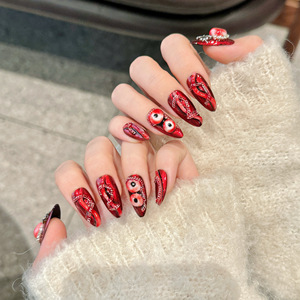 TSZS 10 pièces à la main <span class=keywords><strong>Halloween</strong></span> presse sur les ongles rose noir chat griffe os conceptions couverture complète <span class=keywords><strong>manucure</strong></span> portable <span class=keywords><strong>pour</strong></span> <span class=keywords><strong>Halloween</strong></span> - Product Image 6