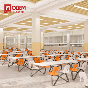 Juego de Mesa y Sillas de Comedor Industriales MINYI BOW, Mesa de Comedor para Cantina, Mesa y Sillas de Restaurante - Product Image 1