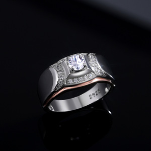Anello da donna con zirconi intarsiati bicolore, design semplice e generoso, per matrimonio, uso quotidiano, impilabile, gioiello da dito abbinabile a tutto, idea regalo - Product Image 4