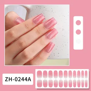 2023 nouveau Gel ongle autocollant avec Uv Gel ongles enveloppes Gel bande ongles autocollants Semi durci en gros