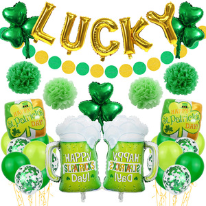 Set di Decorazioni per Festa di San Patrizio con Bandiera Cartoon, Ghirlanda, Sfondo Irlandese e Palloncini per Festival della Birra - Product Image 4