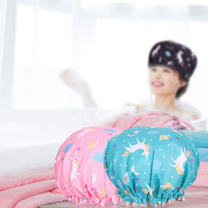 Gorro de peluquería de doble capa impermeable con película térmica autocalentable de papel de aluminio para tratamiento de aceite y ducha - Product Image 2