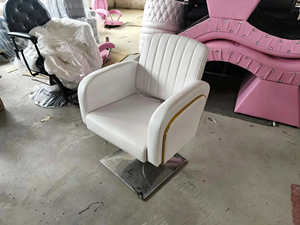Silla de Peluquería de Cuero Verde <span class=keywords><strong>Menta</strong></span> de Alta Gama, Moderna, con Altura Ajustable Hidráulica y Reposapiés - Product Image 6