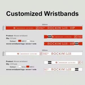 Bracelets en tissu tissé personnalisés pour événements et fêtes, avec fermoir en plastique - Product Image 6