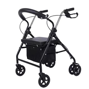 Elderly Home Care Aluminum <b>Folding</b> Rollator <b>Walker</b> with Seat Walking Aid For Elderly And Disabled - Product Image 5