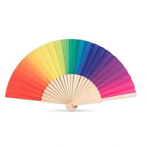 Colorful Rainbow Bamboo Folding Handheld Fan New Chinese Style National Fan Folk Style Painted Hand Fan Wedding <b>Gift</b> - Product Image 5