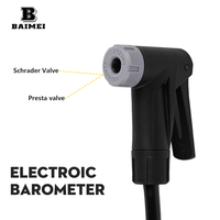 Pompe à ballon compacte portative BAIMEI en acier inoxydable avec manomètre 160 psi et aiguille multi-usages pour vélos de montagne et de route