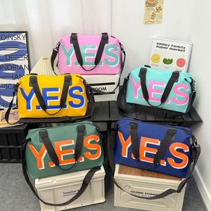 Hot Selling Colorful Letters Printed Travel Bag Dry and Wet Separation Sports Fitness Bag Custom Logo Luggage Bags Unisex - Product Image 1