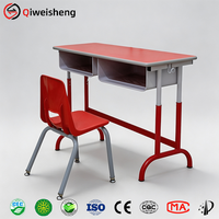 Tables d'école réglables modernes, sièges doubles universitaires, ensemble de bureaux et de chaises pour étudiants