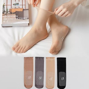 Women Ankle Socks Non Slip Thin Invisible Seamless Solid Color Polyester Fiber Anti Slip For Spring Casual Wear - Product Image 1