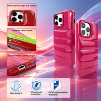 Coque de téléphone matelassée 3D brillante effet duvet pour iPhone 18 17 16 Pro Max, antichoc, protection renforcée de l'objectif, support personnalisable avec logo