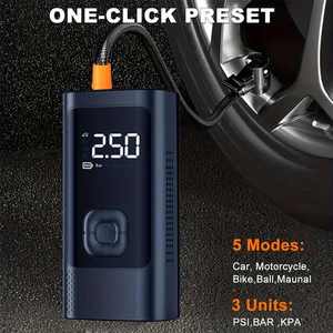 <span class=keywords><strong>Compresseur</strong></span> d'air portable sans fil 12V 150psi avec manomètre numérique, pompe de gonflage pour pneus de voiture et ballons - Product Image 5