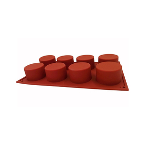 Moule à savon rond à 8 cavités en silicone, moule à cupcakes, moule cylindrique fait main pour gâteaux, pains, cupcakes, cheesecakes, muffins, ustensile de cuisson - Product Image 6