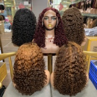 Peluca de Cabello Vietnamita Virgen, Cabello con Cutícula Alineada, Pelucas de Cabello Humano con Rizo de Lujo Color Piano SDD, Frente de Encaje de 14 Pulgadas
