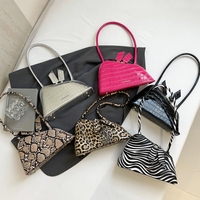 Nouveau Sac à Main Femme Unique et Mignon en Forme Irrégulière, Sacs à Bandoulière en Cuir PU Tendance pour Dames avec Imprimé Léopard, Serpent et Motif Pierre