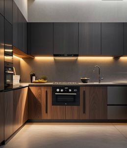 Meubles européens de haute qualité, armoires modulaires modernes en bois massif pour la cuisine, vente en gros - Product Image 3