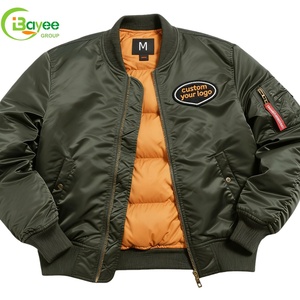 Chaqueta Bomber de Piloto de Alta Calidad OEM 100% Algodón para Hombre, Chaqueta Universitaria de Invierno Gruesa con Forro Acolchado y Bordado para Hombre - Product Image 1