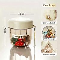 Boîte à pilules portable personnalisée avec logo, 6 compartiments, étui de rangement pour médicaments avec cordon pour voyage, organiseur quotidien de vitamines