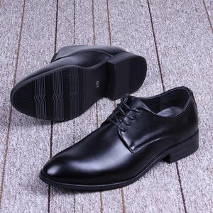 Chaussures habillées en cuir pour hommes, à bout pointu, à lacets, rehaussantes, pour affaires, mariage, décontractées, tendance, jeunesse - Product Image 4