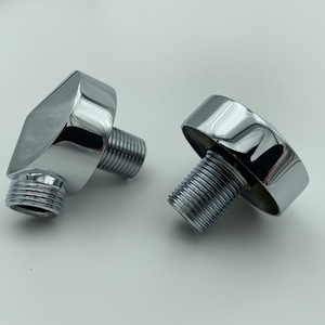 Connecteur de tuyau de douche Kellyto, coude à 4 points, en alliage de zinc chromé, accessoire de douche mural - Product Image 1